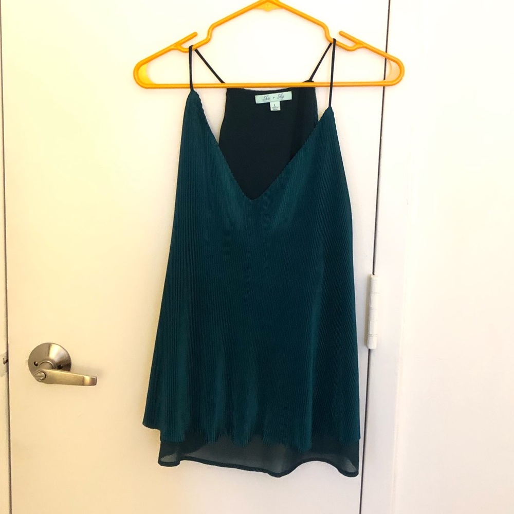 She & Sky Pleated Tank